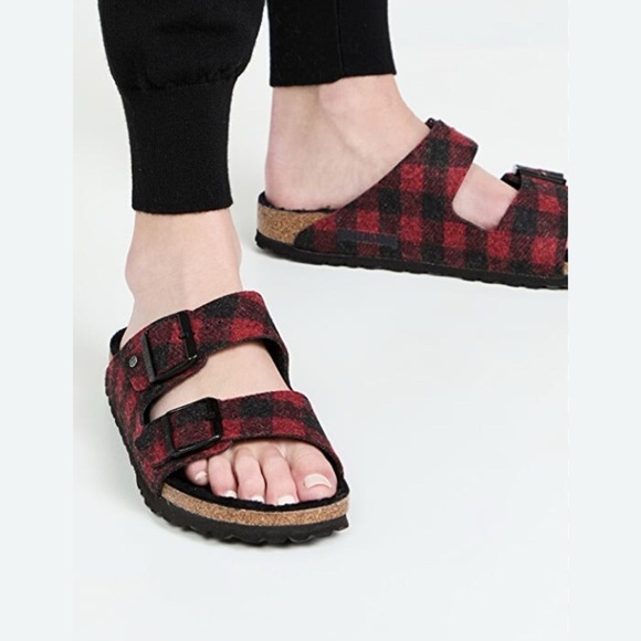 Birkenstock Arizona Plaid Sandals - Red and Black NWOT - Picture 2 of 4